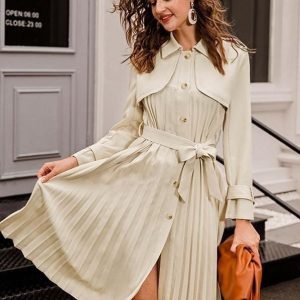 Manteau Long Bohème Plissé