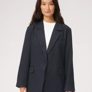 Blazer surdimensionné - Marine Pinstripe