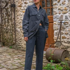 Pantalon droit à perles Stone