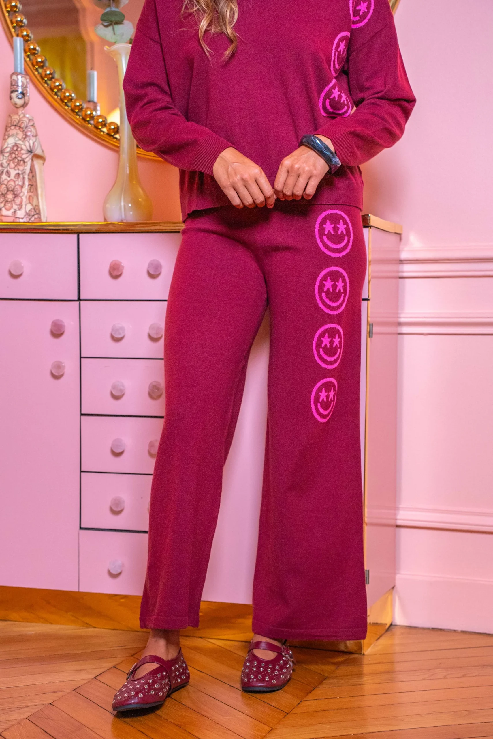 Pantalon en maille à smileys Jena – Image 2