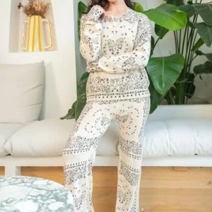 Pantalon en maille imprimé bandana Kaicy