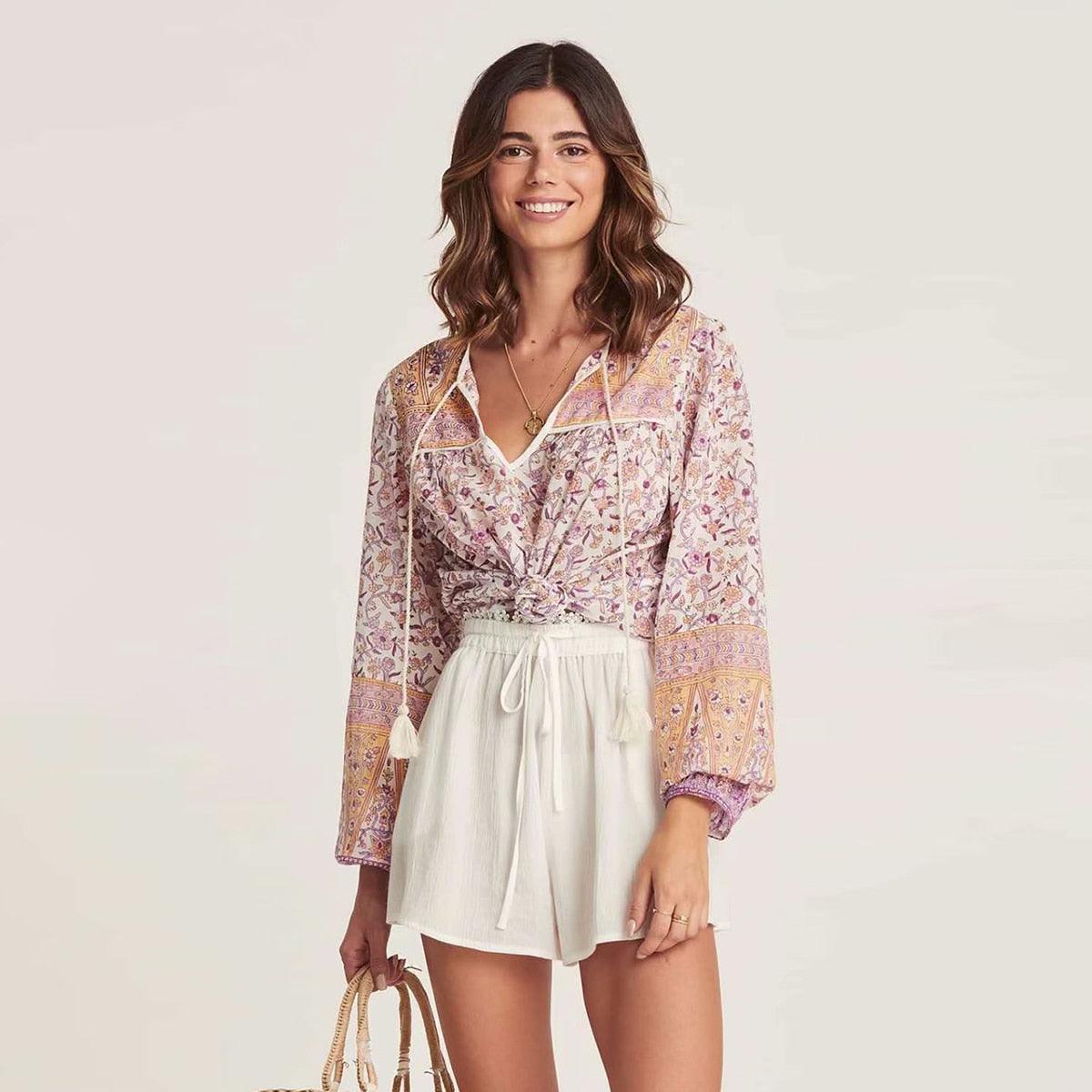 Blouse Manches Longues Imprimé Fleurie – Image 3