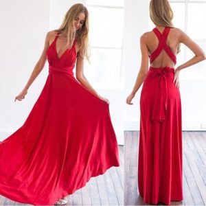 Robe Bohème Mariage Robe Longue Rouge