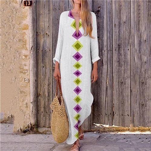 Robe Blanche Fluide Longue Bohème – Image 3