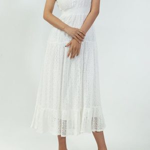 Robe Bohème Blanche Dentelle