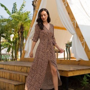 Robe Bohème Longue Léopard