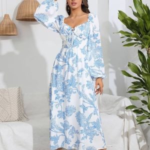 Robe Champêtre Longue  Et Avec Manche