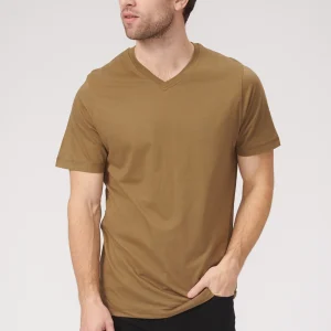 Basic T-shirt col V - Olive