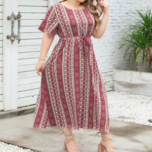Robe Bohème Grande Taille rouge